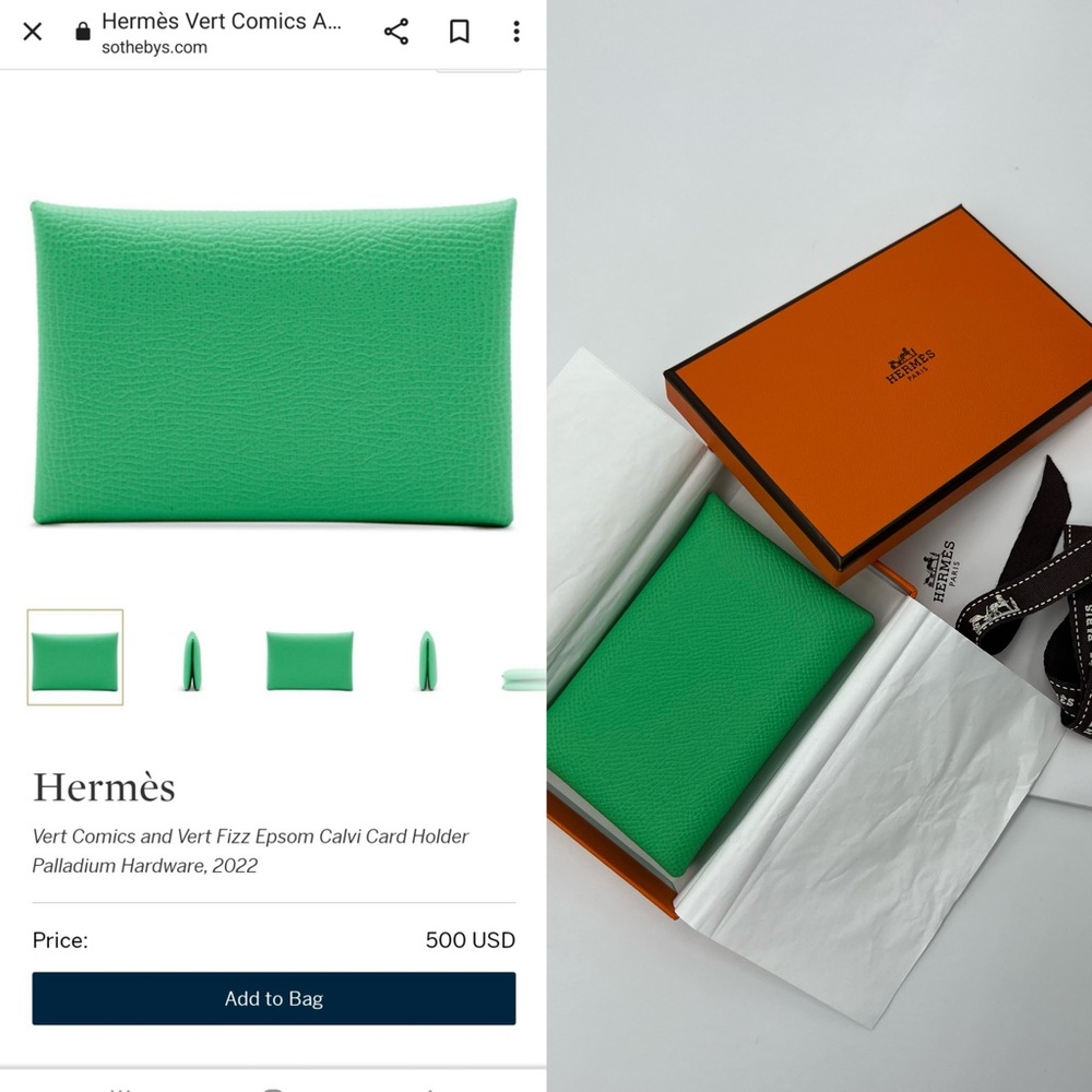 Authentic Hermès Calvi card holder - Picture 2 of 10